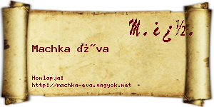 Machka Éva névjegykártya